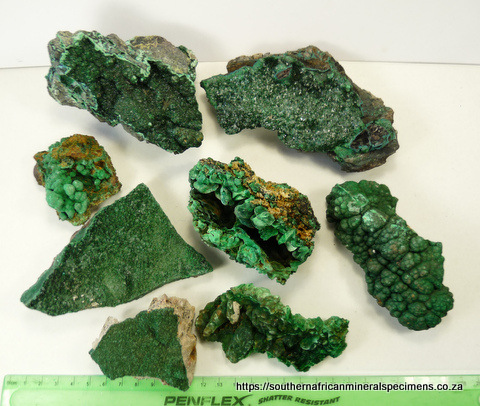 Malachite specimens from the DRC (Congo)