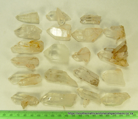 20 quartz crystals, medium to high quality