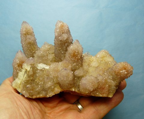 Pale amethyst coloured cactus quartz crystals on quartz matrix Pale amethyst coloured cactus quartz crystals on quartz matrix