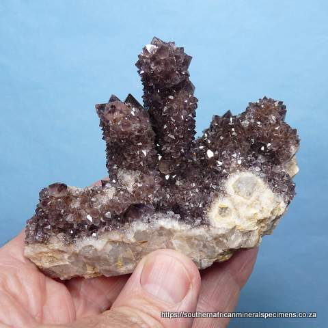 Cactus quartz crystals with a rare colour, on matrix Cactus quartz crystals with a rare colour, on matrix