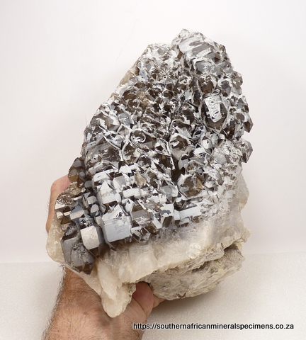 Big smoky cathedral quartz specimen with mica Big smoky cathedral quartz specimen with mica