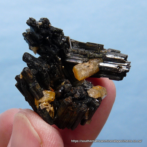 Schorl crystal cluster with goshenite crystals Schorl crystal cluster with goshenite crystals