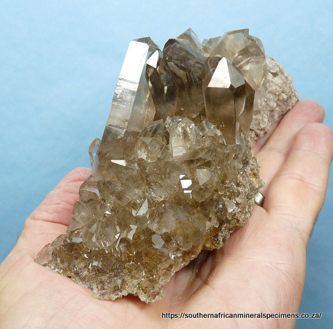 Smoky quartz crystals on matrix