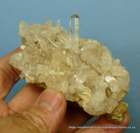 Quartz crystals on matrix, display specimen Quartz crystals on matrix, display specimen