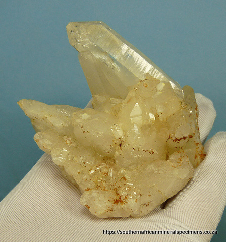 Quartz crystal group with the largest crystal being double terminated Quartz crystal group with the largest crystal being double terminated