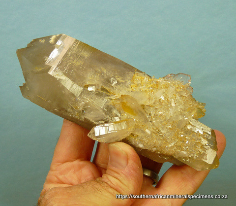 Light smoky, double-terminated quartz specimen