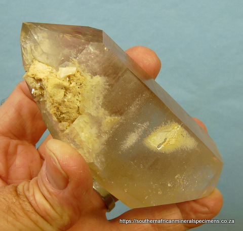 Double-terminated, light smoky quartz crystal Double-terminated, light smoky quartz crystal